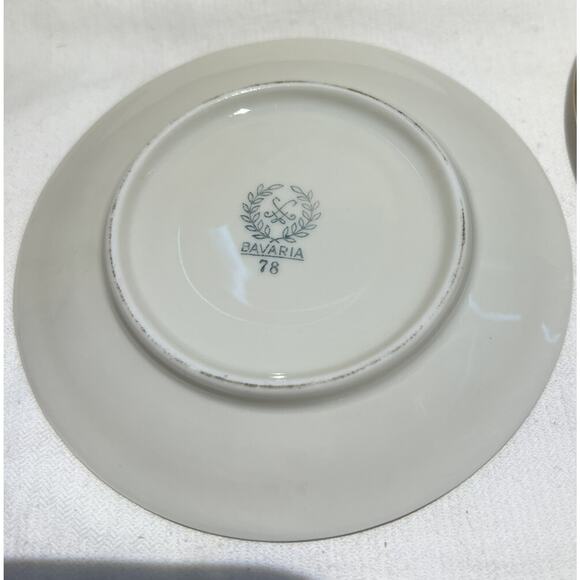 Bavaria Germany Pink Gold Floral Design Tea Cup & Saucer Set Of Two - Picture 6 of 11